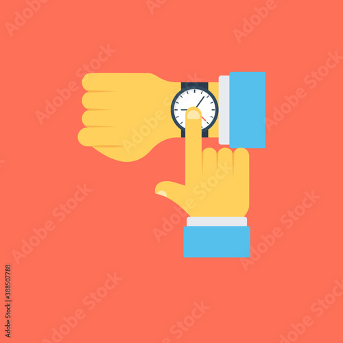 
An icon showing stylish handwatch completely designed like an actual watch, icon for new watches promotion 
 photo