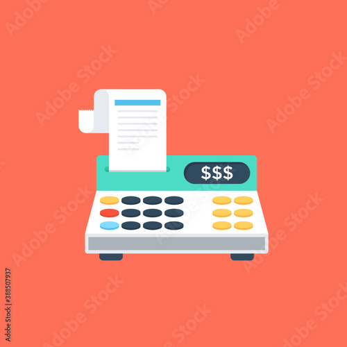
A transaction calculating machine transacting one dollar, great icon for atm machine 
