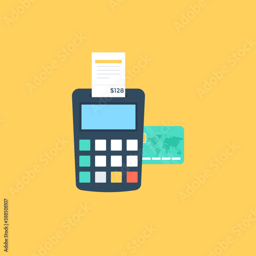 
A transaction calculating machine transacting one dollar, great icon for atm machine 
