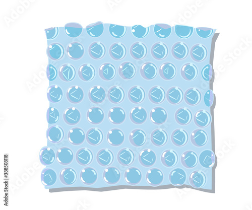 Air Bubble wrap Vector. Bubblewrap Icon, packaging with air bubbles illustration, Shockproof plastic used to pack for delivery.
