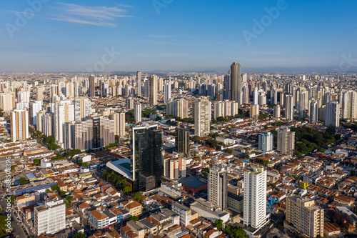 aerial view of the Tatuape neighborhood at sunset  Sao Paulo  Brazil