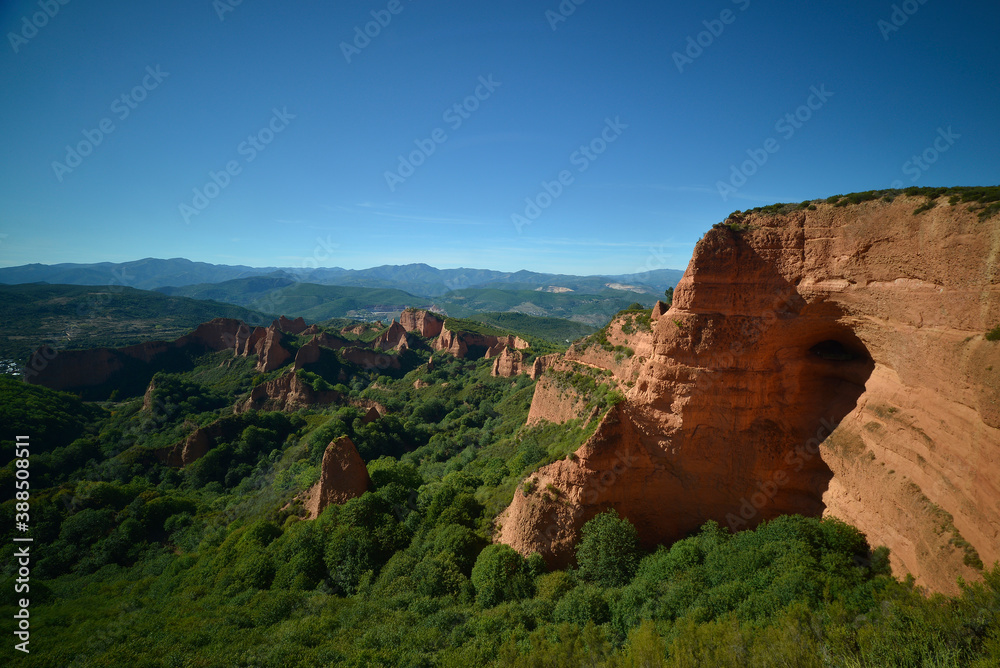 Fototapeta premium the Medulas, an old Roman gold mining operation in the El Bierzo region, Leon province, autonomous community of Castilla y Leon.
