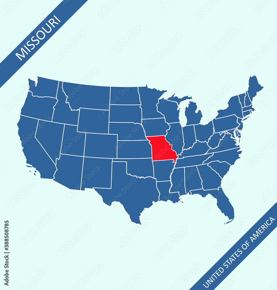 Missouri location on USA map