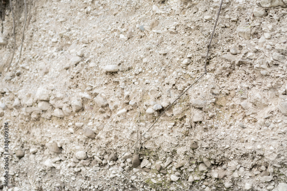 Soil layer with various stones Soil layer with various stones