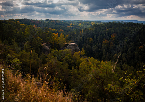 Scenic view of beautiful czech nature in autumn season.