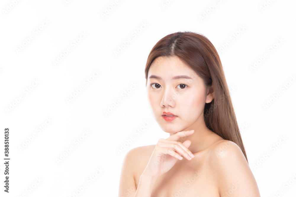 Beautiful spa model girl with perfect fresh clean skin. Beauty woman face portrait on white background. Beautiful spa model girl with perfect fresh clean skin. Beauty woman face portrait on white background.