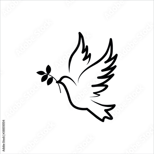 Peace symbol, dove icon vector template.
