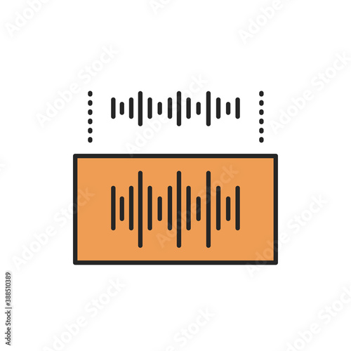 Soundproofing color line icon. Pictogram for web page, mobile app, promo.