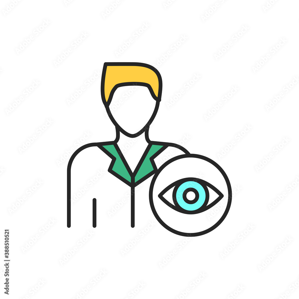 Ophthalmologist color line icon. Subject matter expert. Ophthalmologist color line icon. Subject matter expert.