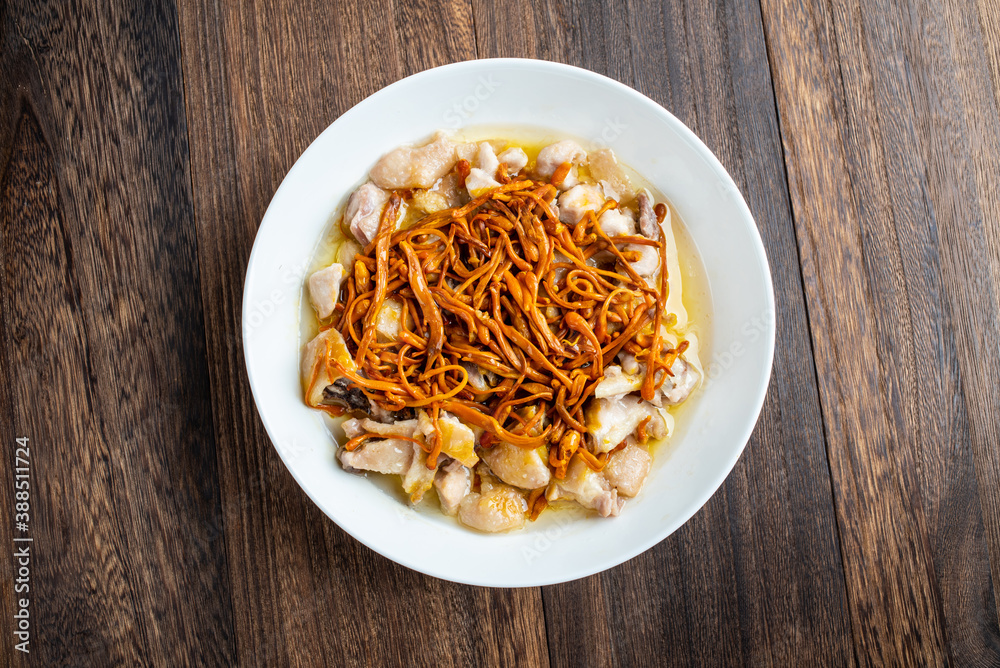 Steamed Chicken with Cordyceps Flower Steamed Chicken with Cordyceps Flower