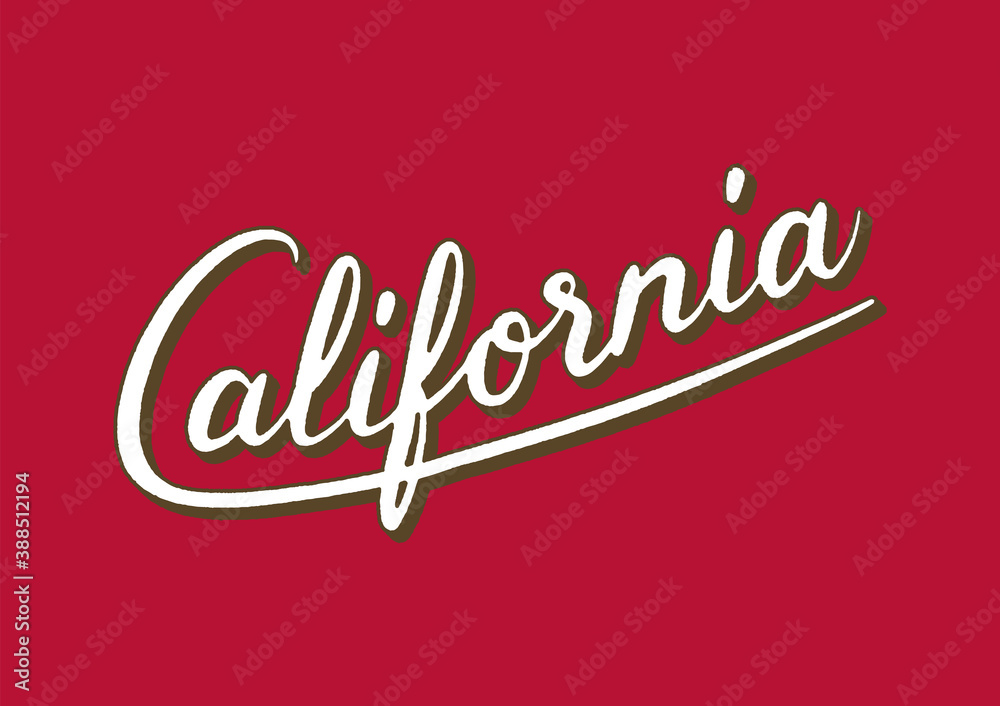 California hand lettering with 3d isometric effect