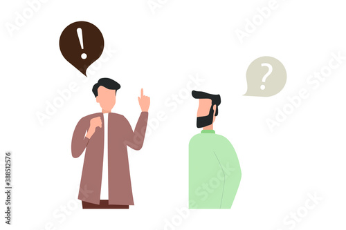 illustrator, two people talk, Boss is angry over employee