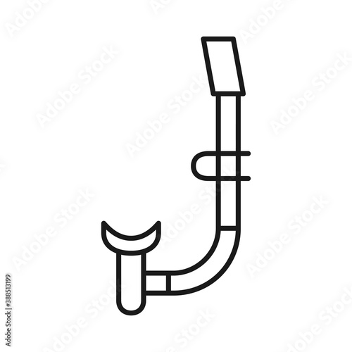 Tube for freediving and spearfishing icon. Isolated vector illustration on white background. Editable stroke