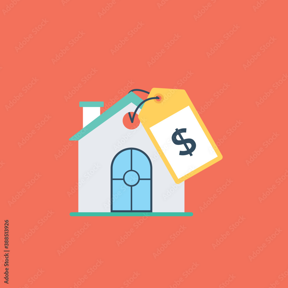 A house with price tag, house bid Vector | Adobe Stock