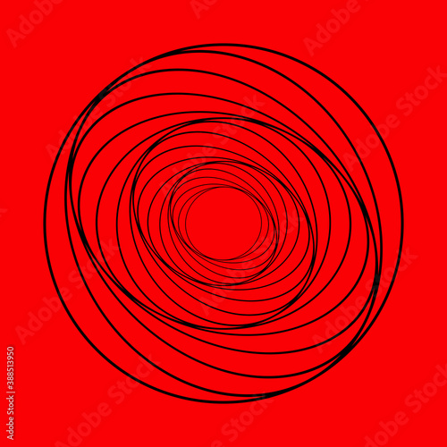 Wireframe, twisted tunnel. Abstract background swirling line. Vector illustration.