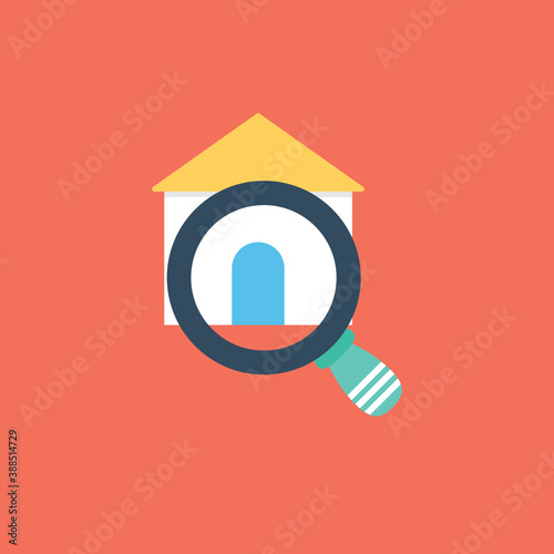 
Magnifier with building, real estate searching
