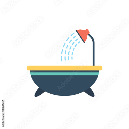 
Bathtub design icon for shower, bathing and spa
