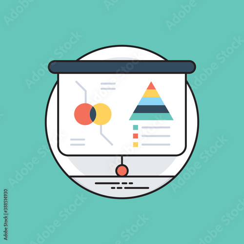 
Graphical hierarchy on the board depicting statistical analysis  
