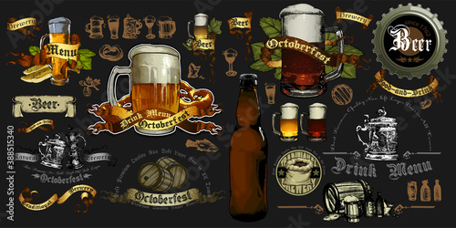 Set of beer elements