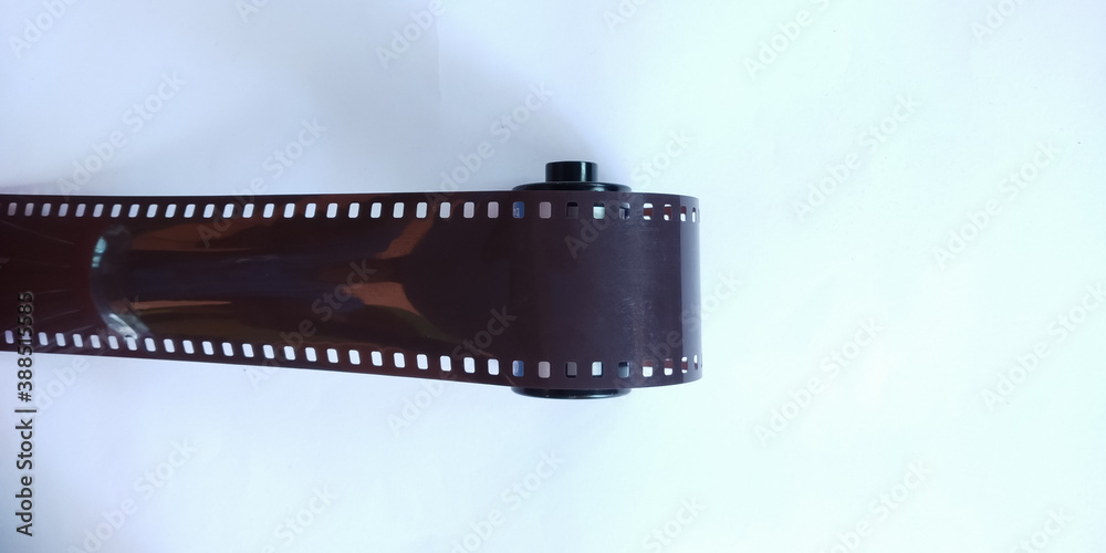 Movie reel on a, isolated on white background.
