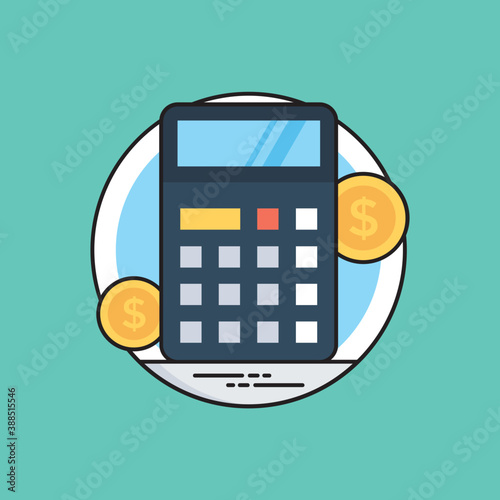 
An accounting device having dollars on side showing the concept of calculator 
