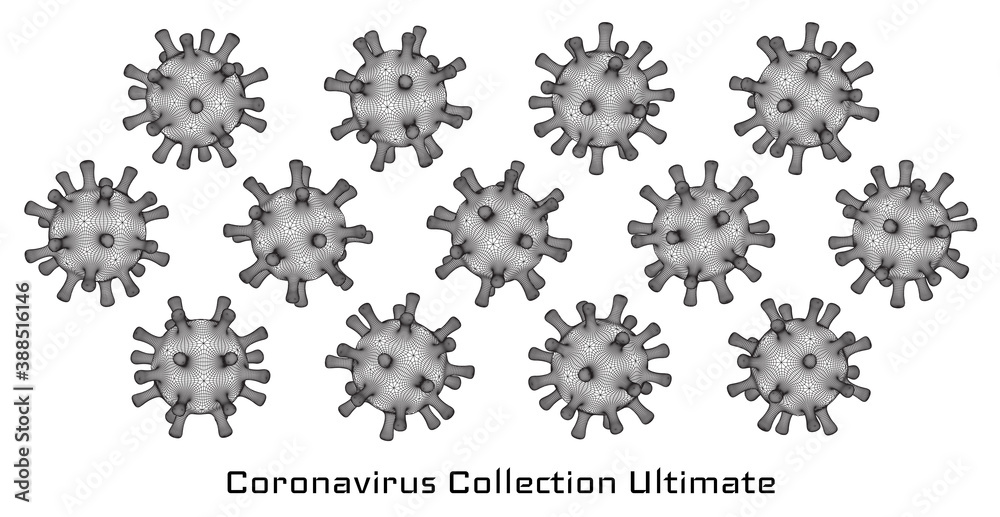 Set of 3d vector coronavirus signs or icons for second wave pandemic illustrations and health care medical booklets Set of 3d vector coronavirus signs or icons for second wave pandemic illustrations and health care medical booklets