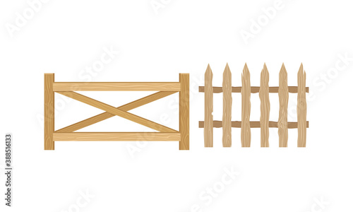 Fences as Outdoor Structure for Enclosing Private Area Vector Set