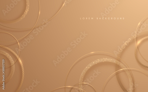 Abstract gold circle lines background