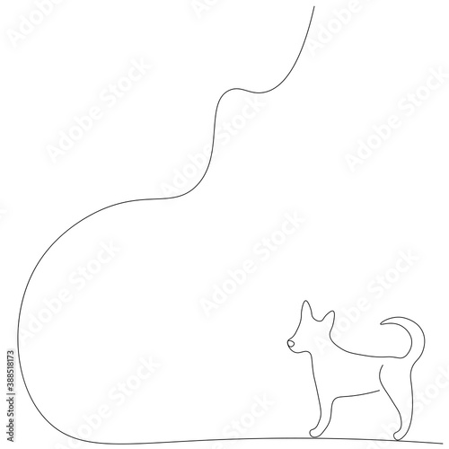 Dog silhouette on white background vector illustration