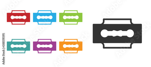 Black Blade razor icon isolated on white background. Set icons colorful. Vector.