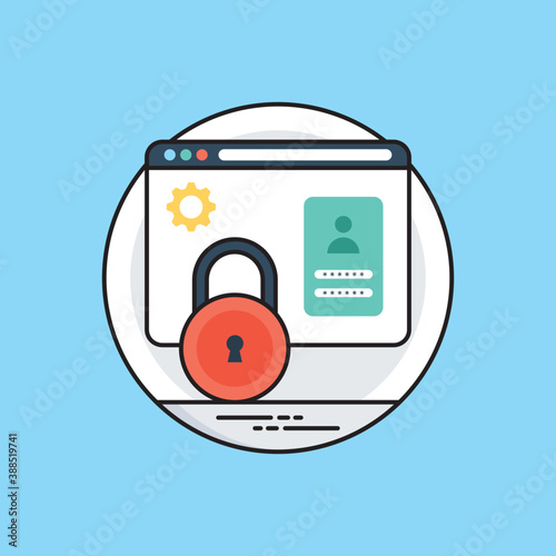 
User authentication sign on screen with the padlock graphic represents data protection 
