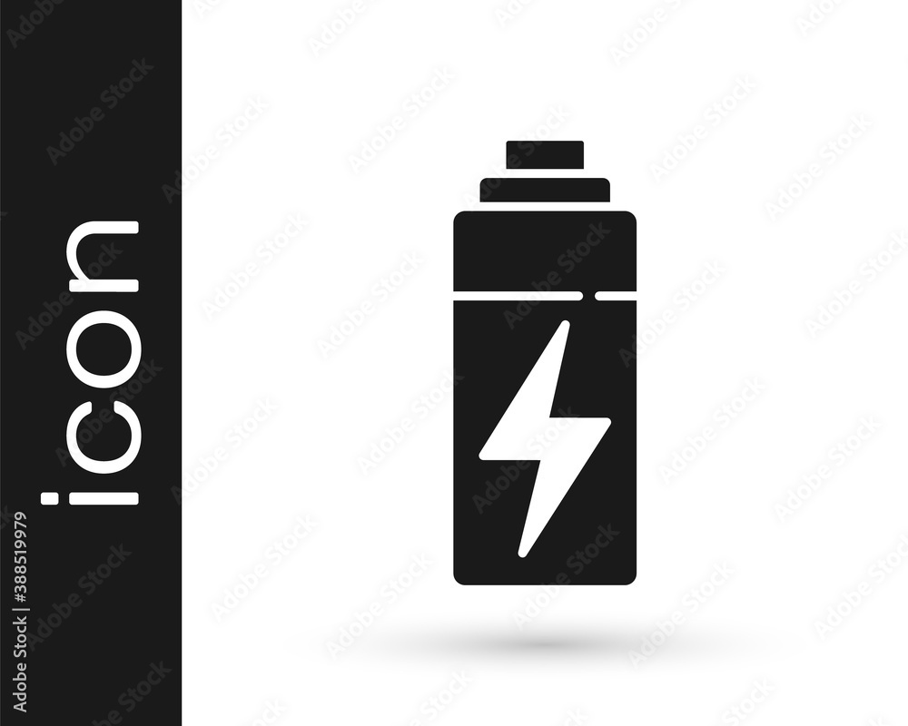 Black Battery icon isolated on white background. Lightning bolt symbol. Vector. Black Battery icon isolated on white background. Lightning bolt symbol. Vector.
