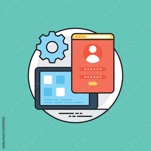 
Searching lens, gear, and cloud in an icon depicting search engine optimization 
