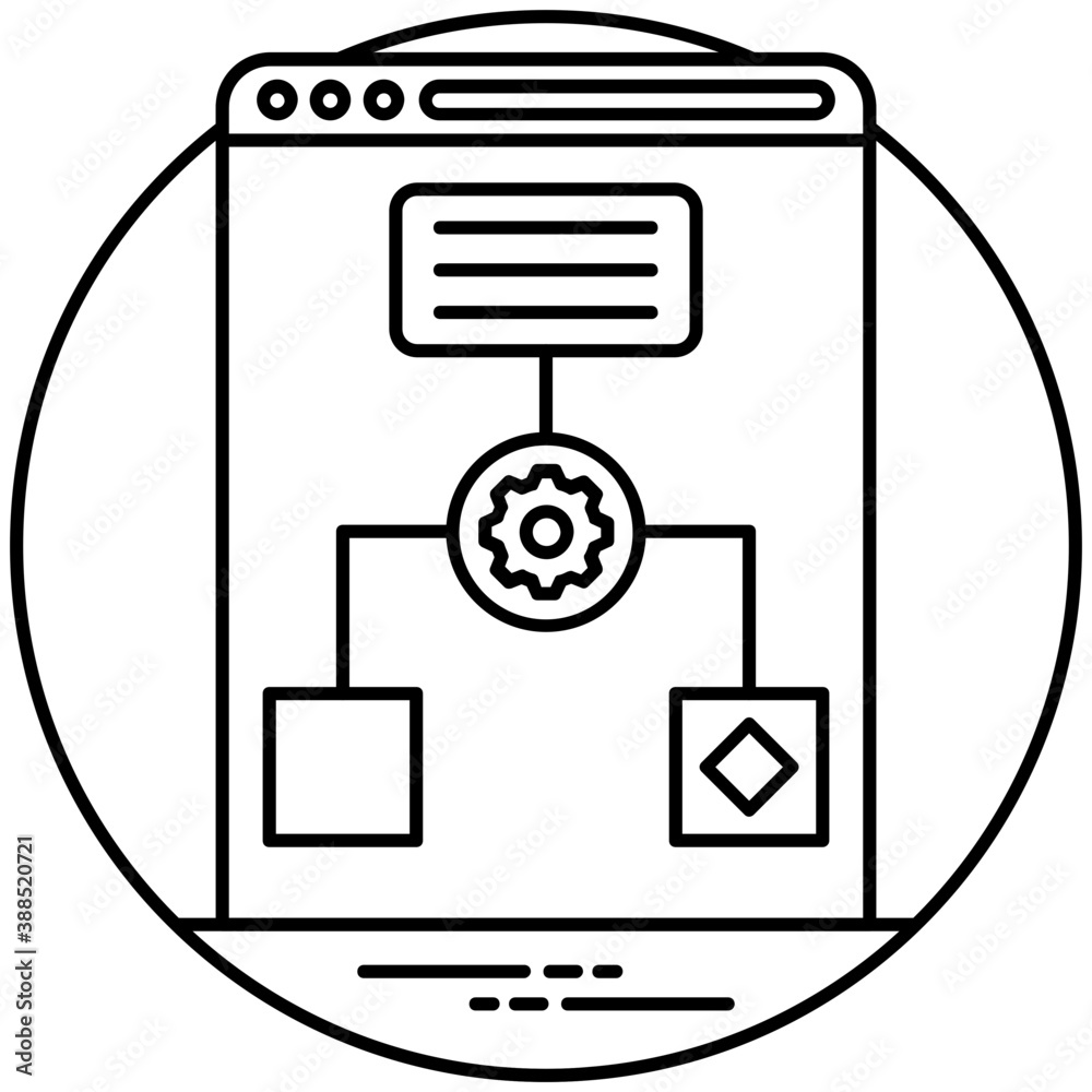 A gear sign in the middle of web page making algorithm with different entities
A gear sign in the middle of web page making algorithm with different entities