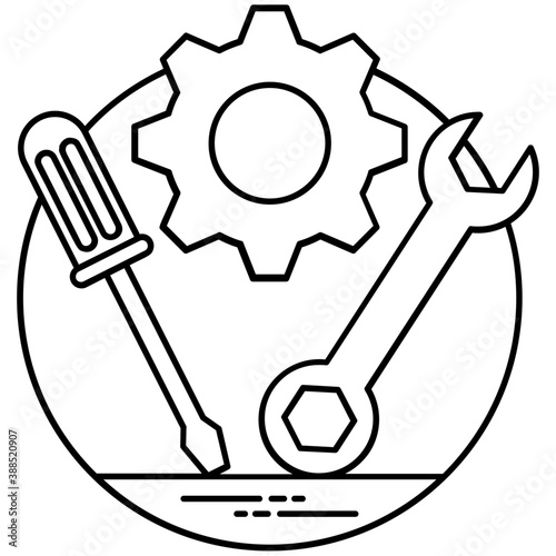   Different tools in a icon showing the concept of services  