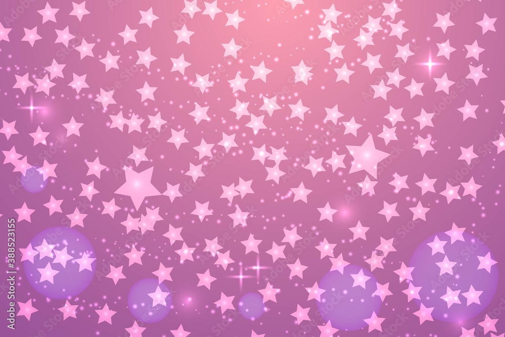 pink background of five-pointed stars and balloons, Christmas card invitation, Christmas packaging pink background of five-pointed stars and balloons, Christmas card invitation, Christmas packaging