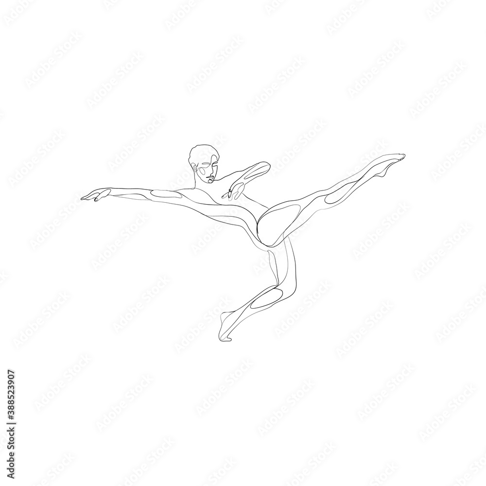 SINGLE-LINE DRAWING: Dancer 6. This hand-drawn, continuous, line illustration is part of a collection inspired by the drawings of Picasso. Each gesture sketch was created by hand. SINGLE-LINE DRAWING: Dancer 6. This hand-drawn, continuous, line illustration is part of a collection inspired by the drawings of Picasso. Each gesture sketch was created by hand.