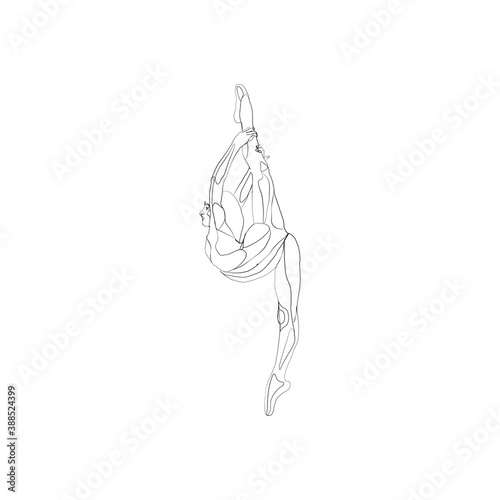 SINGLE-LINE DRAWING: Ballet Dancer (7) . This hand-drawn, continuous, line illustration is part of a collection inspired by the drawings of Picasso. Each gesture sketch was created by hand.