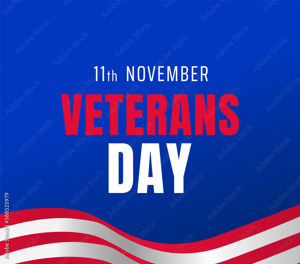 Veterans day beautiful greeting design with blue background. Honoring all who served
