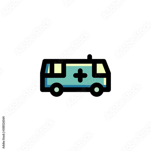 Icon Logo Vector Illustration. Emergency Ambulance Hospital. Outline Style.
