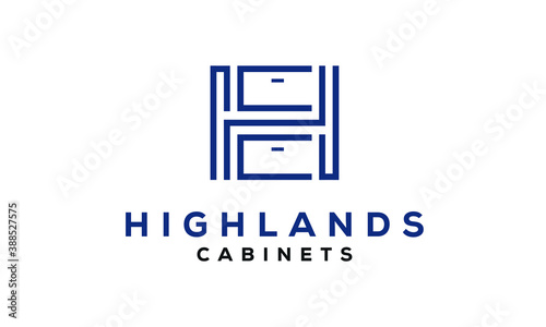 Letter H With Cabinet Vector Logo Design Template