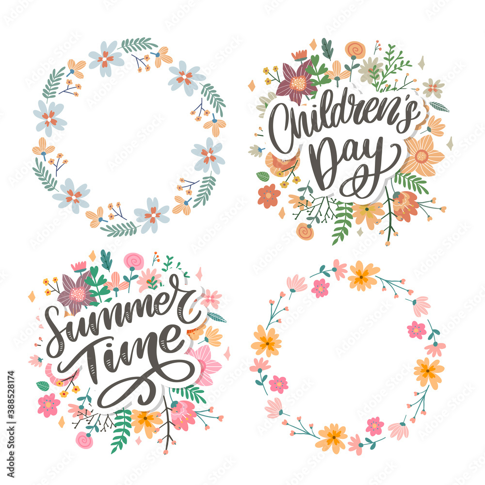 happy children's day, cute vector greeting card with funny letters in scandinavian style and cartoon landscape happy children's day, cute vector greeting card with funny letters in scandinavian style and cartoon landscape