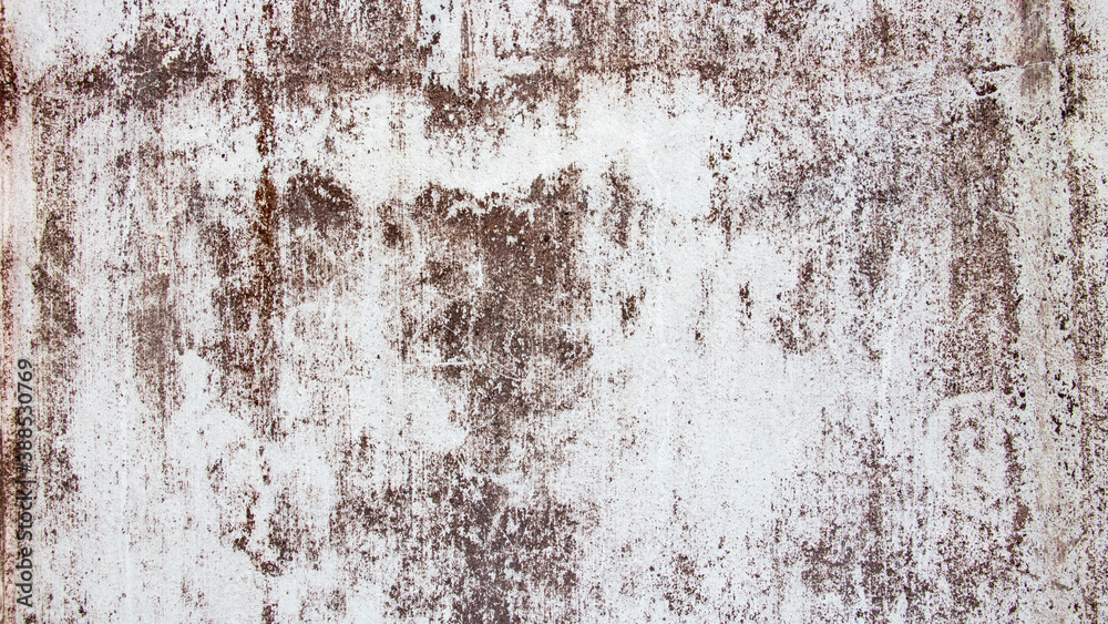 Old , stained wall and peeling paint. Grunge background.