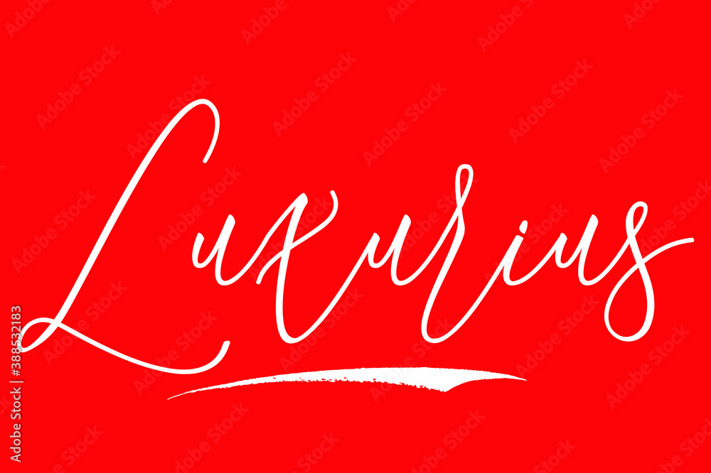 Luxurius Cursive Calligraphy White Color Text On Red Background Luxurius Cursive Calligraphy White Color Text On Red Background