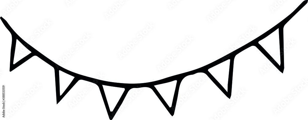 Single hand drawn element of Xmas and New Year. Doodle vector illustration isolated on white background. Winter elements for posters, stickers and greeting cards. Christmas garland with flags. Single hand drawn element of Xmas and New Year. Doodle vector illustration isolated on white background. Winter elements for posters, stickers and greeting cards. Christmas garland with flags.