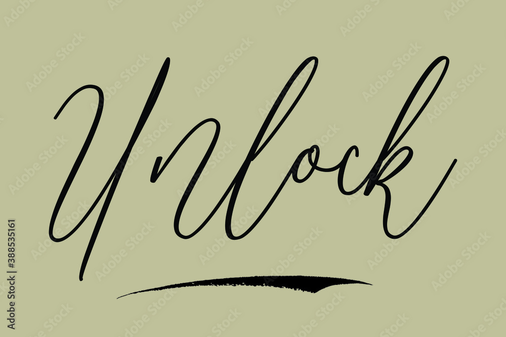Unlock Cursive Calligraphy Black Color Text On Light Yellow Background Unlock Cursive Calligraphy Black Color Text On Light Yellow Background