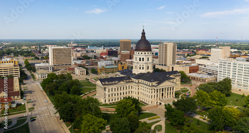 Few are around on Sunday at the Kansas state capital building in Topeka KS photo