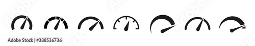 Foto Speedometers set icons. Vector illustration