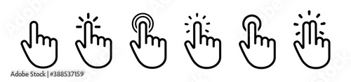 Computer mouse click cursor icon set. Cursor icon