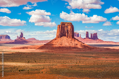 Big red rocks of Monument Valley. Navajo Tribal Park landscape, USA
